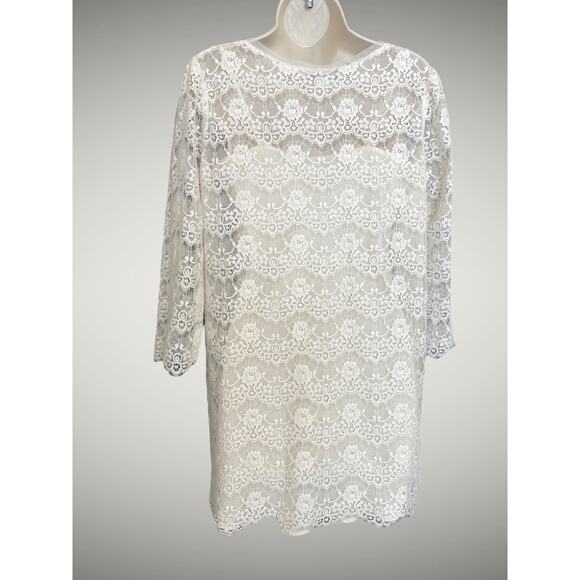 LACE Over a Satin Slip Dress. XXI. Brand, Medium, Very pretty, 3/4 sleeves - Picture 2 of 4